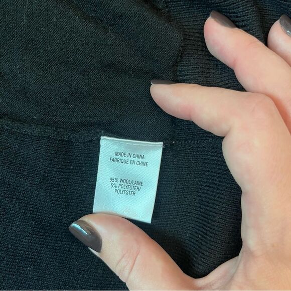 Theory Black Wool Cardigan With Scarf Collar Size S - Picture 5 of 8